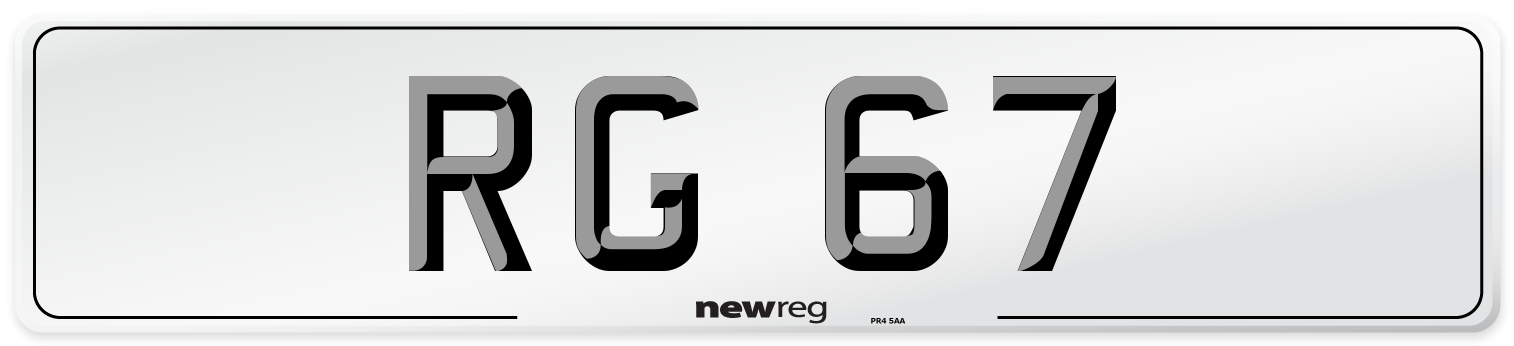 RG 67 Number Plate from New Reg